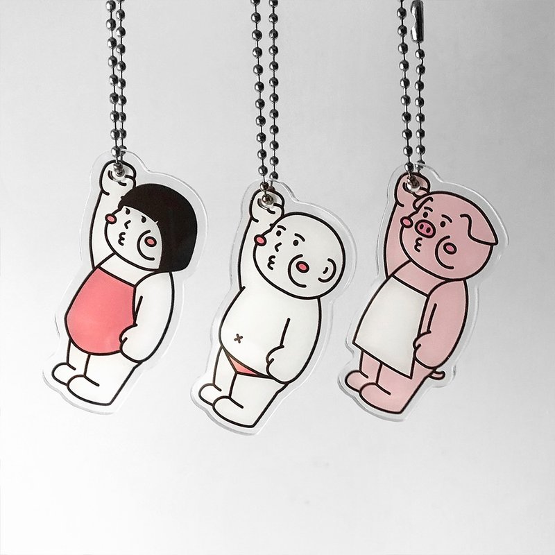 cheeky cheeky 厚面子 厚面女 厚面猪 快抓紧! 压克力钥匙圈 匙扣 - 钥匙链/钥匙包 - 压克力 白色