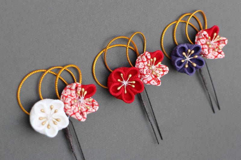 A little walk with a walk Komachi mini cut silk knob - 发饰 - 丝．绢 红色