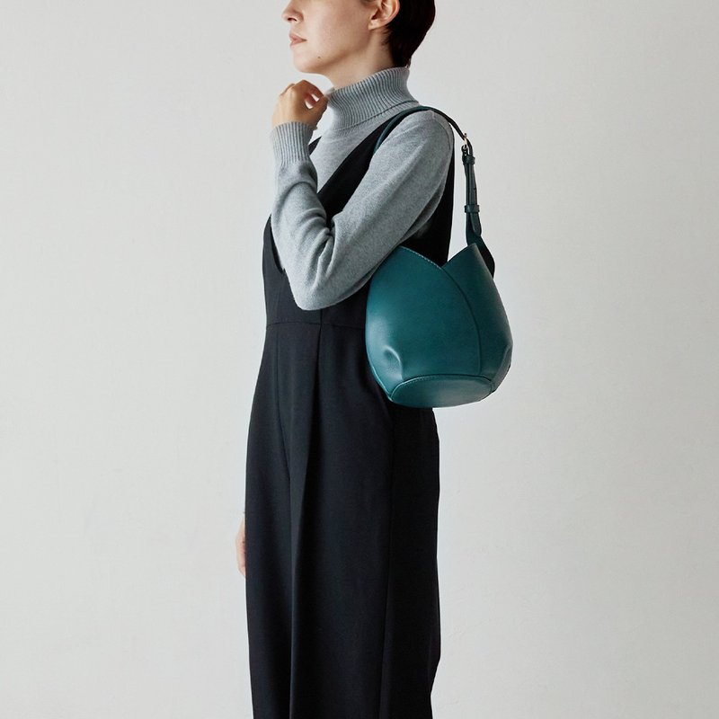 Mizubasyo 手提肩背两用包 S-蓝绿色 - 侧背包/斜挎包 - 真皮 绿色