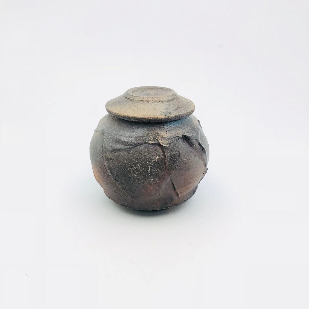 手作柴烧茶仓/茶叶罐 - 茶具/茶杯 - 陶 咖啡色