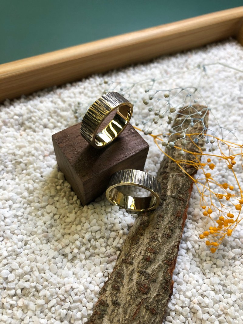 黄铜指环 Brass Ring - 树纹戒 - 戒指 - 铜/黄铜 金色