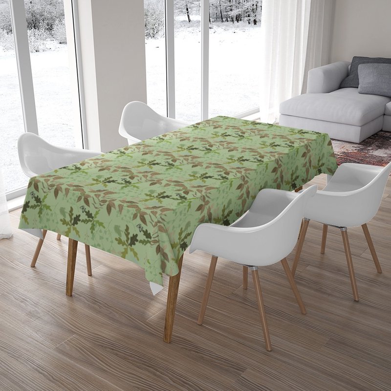 原创设计印花桌巾 蛙与叶 - 餐垫/桌巾 - 聚酯纤维 白色