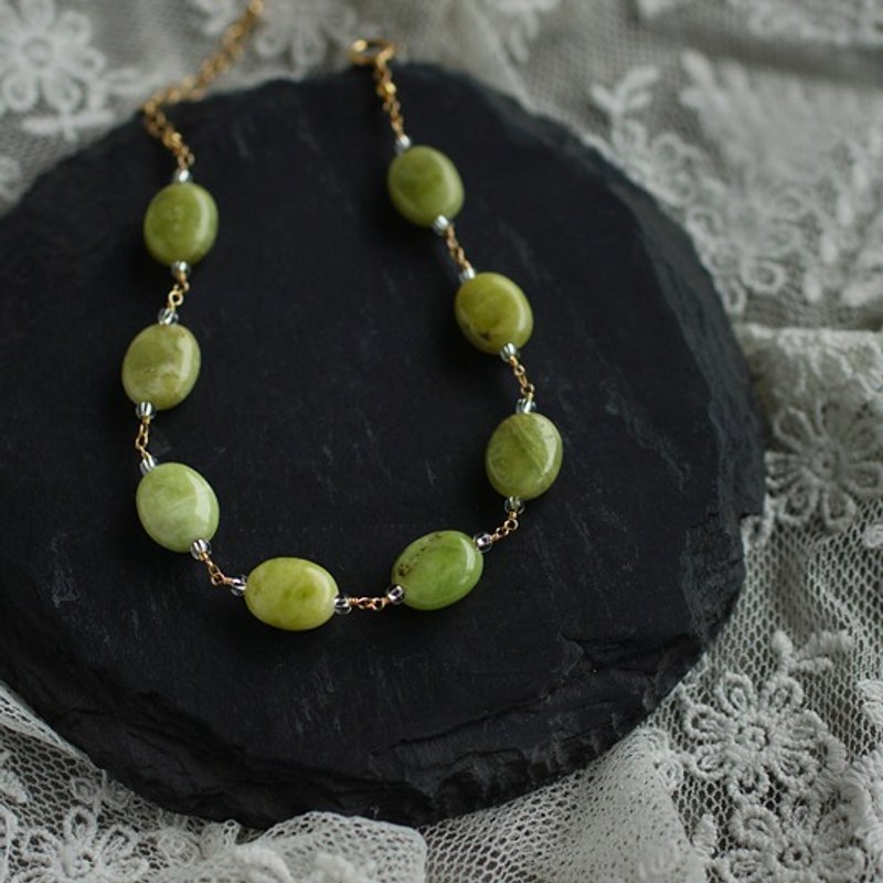 14kgf-fukinotou bracelet - 手链/手环 - 宝石 绿色