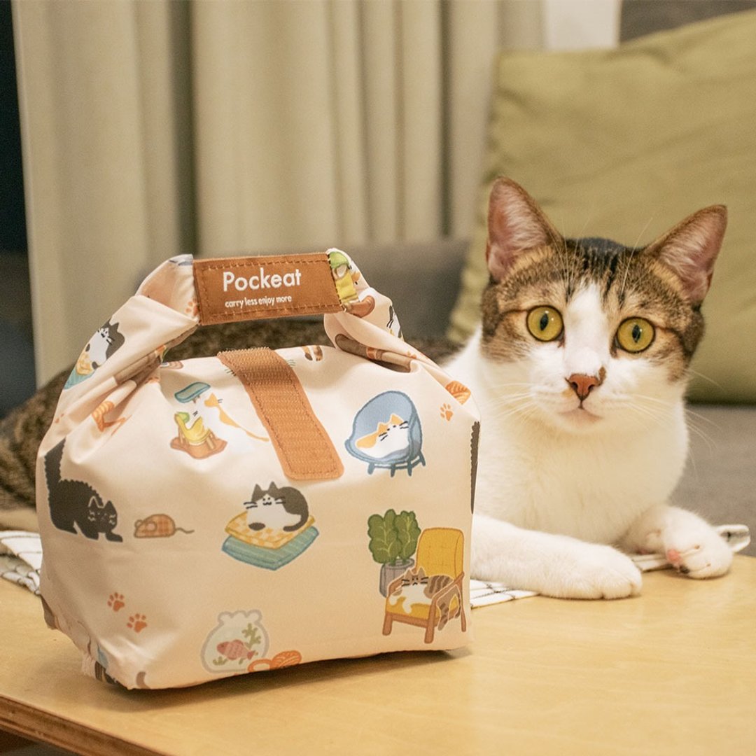 Pockeat食物袋 | SCPA浪猫公益款(小食袋)-我们家 - 便当盒/饭盒 - 其他材质 白色