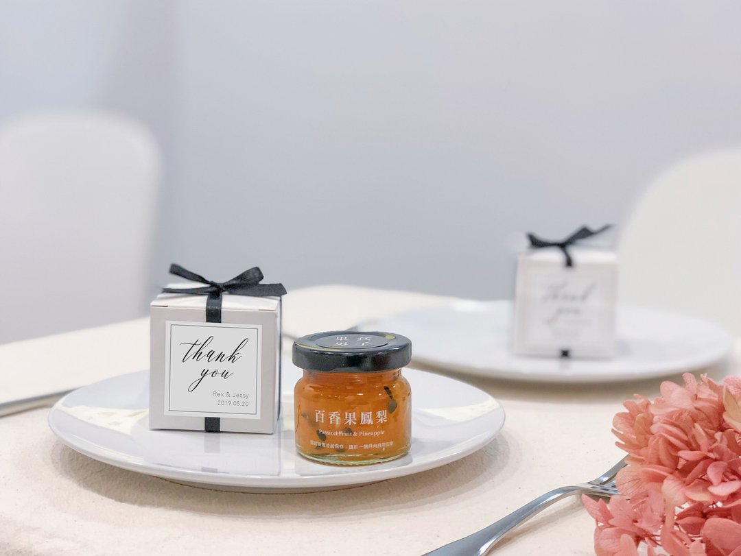 婚礼小物 | 50ml 果酱礼盒 定制化包装 - 果酱/抹酱 - 新鲜食材 白色