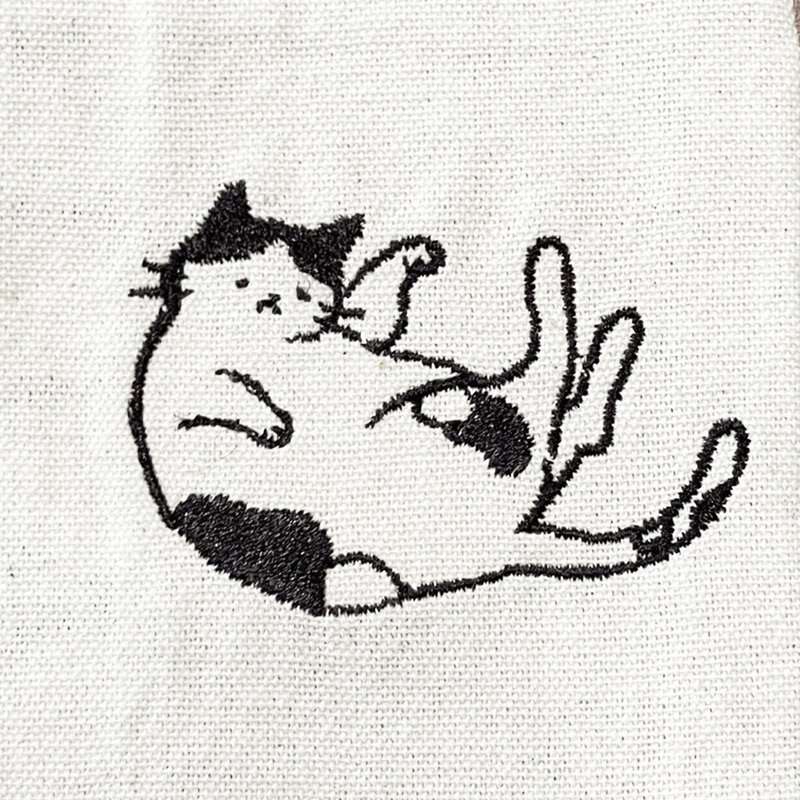 【加购刺绣】招き猫ですか/懒洋洋招财猫 | 公版电绣图案 - 其他 - 绣线 黑色