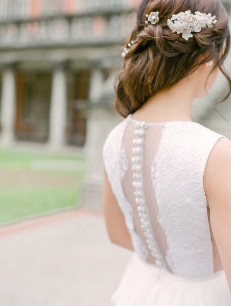 Lace Flower Bridal Headpiece,Boho Headpiece,婚纱头饰 - 发饰 - 其他金属 金色