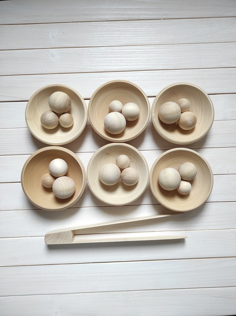 Wooden Toy Sorter Bowls - 玩具/玩偶 - 木头 咖啡色