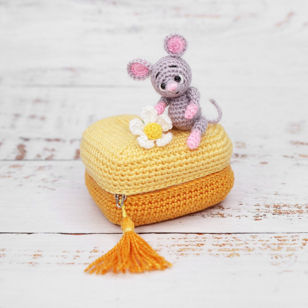 Crochet pattern Micro Mouse heart box, PDF Digital Download, DIY mini amigurumi - 手工艺教程/工具书 - 其他材质 