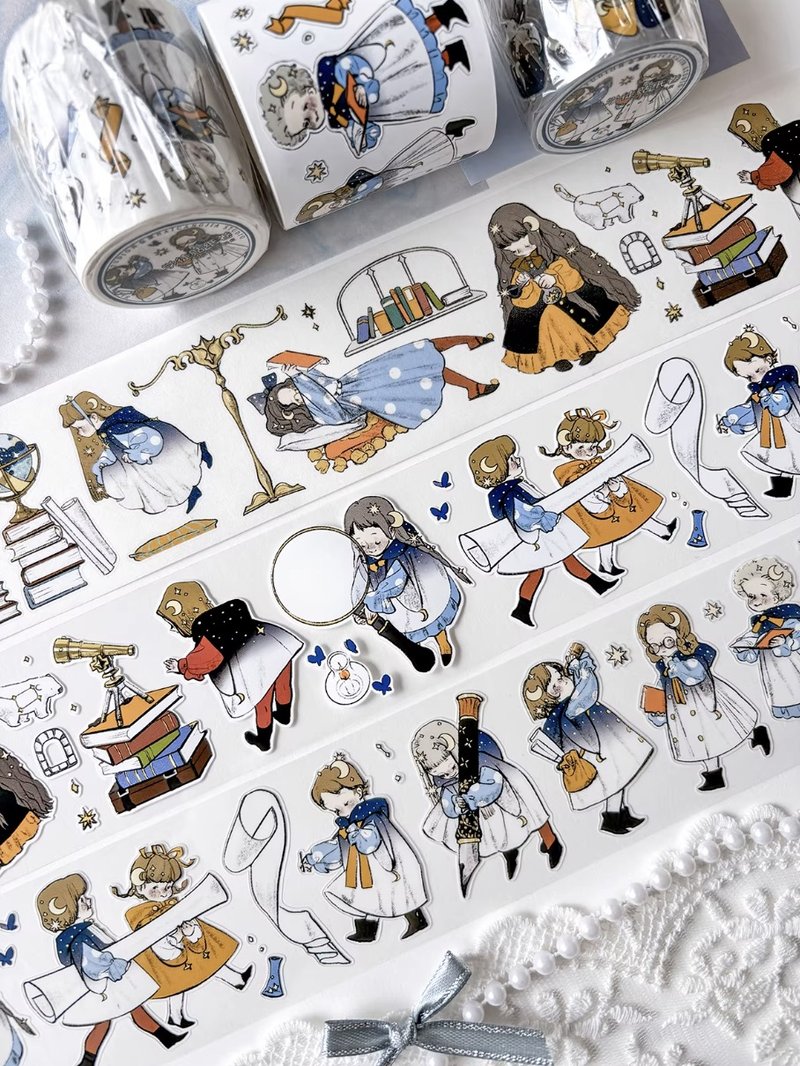 學徒 しりたがりな こどもたち PET 和紙膠帶 (kiss-cut) - 纸胶带 - 其他材质 多色