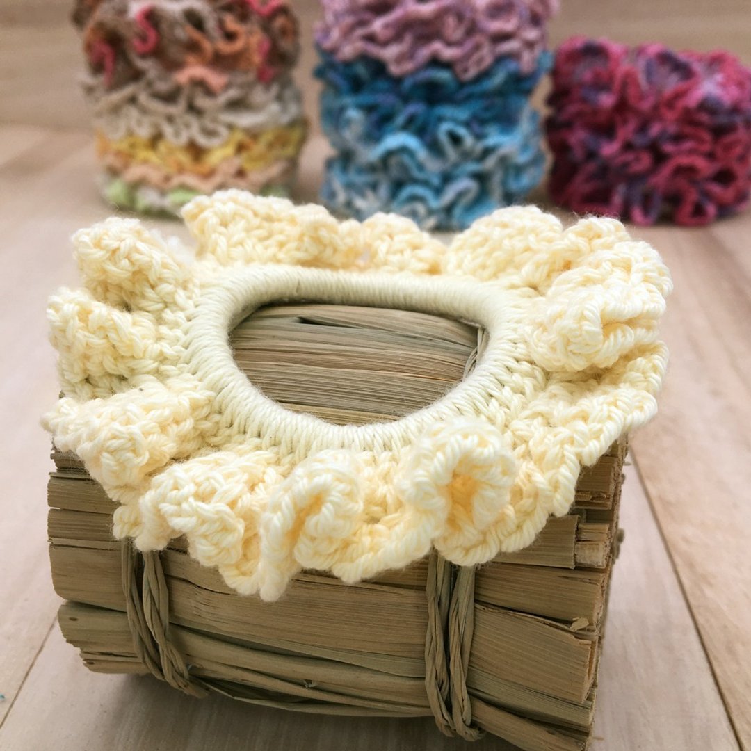 Hair Scrunchies - Colourful Hair Ties & Elastics - Crochet Hair Accessories - 发饰 - 棉 黄色