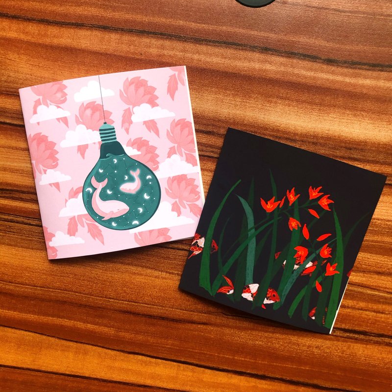 海生物贺卡(两张) - 卡片/明信片 - 纸 多色