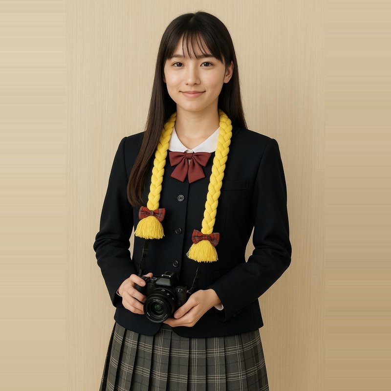 日本Magnets超有趣仿辫子造型相机背带(金黄色) - 相机背带/脚架 - 聚酯纤维 黄色