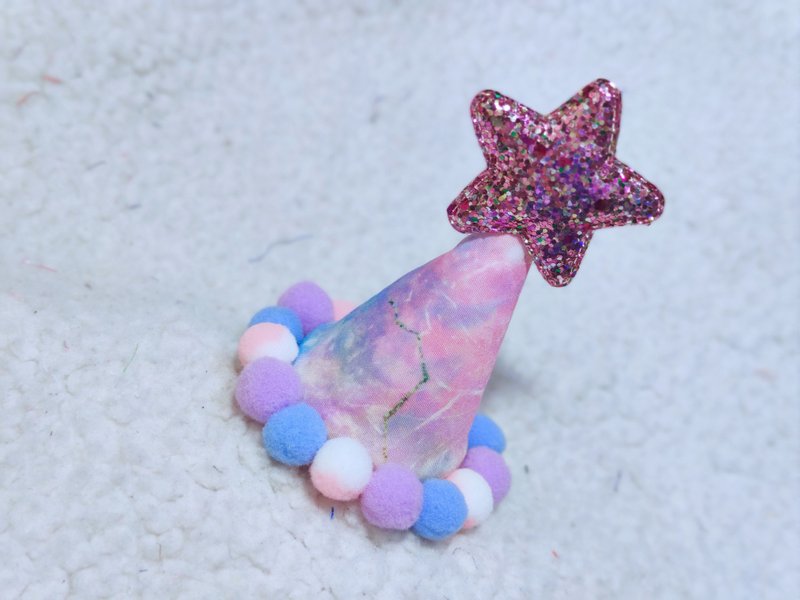 Birthday star 生日之星 宠物生日帽 - 衣/帽 - 棉．麻 粉红色