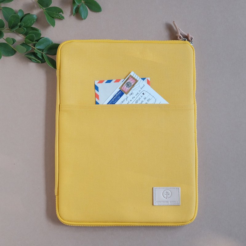 电脑包 笔电包 _ OVERTIME : 黄色 - 电脑包 - 棉．麻 黄色