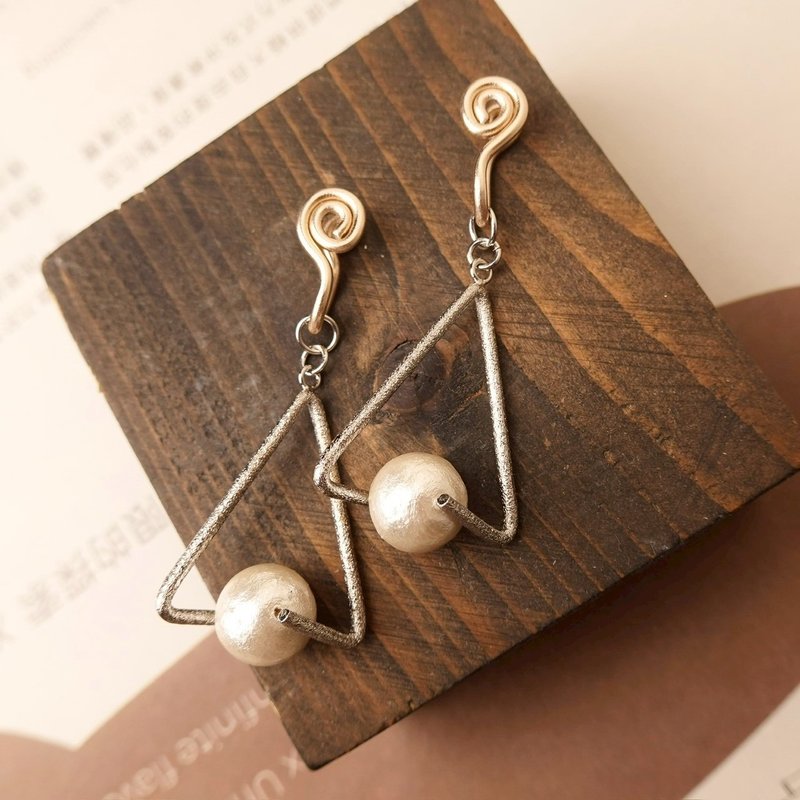 三角习题 无痛耳夹 - 耳环/耳夹 - 其他金属 