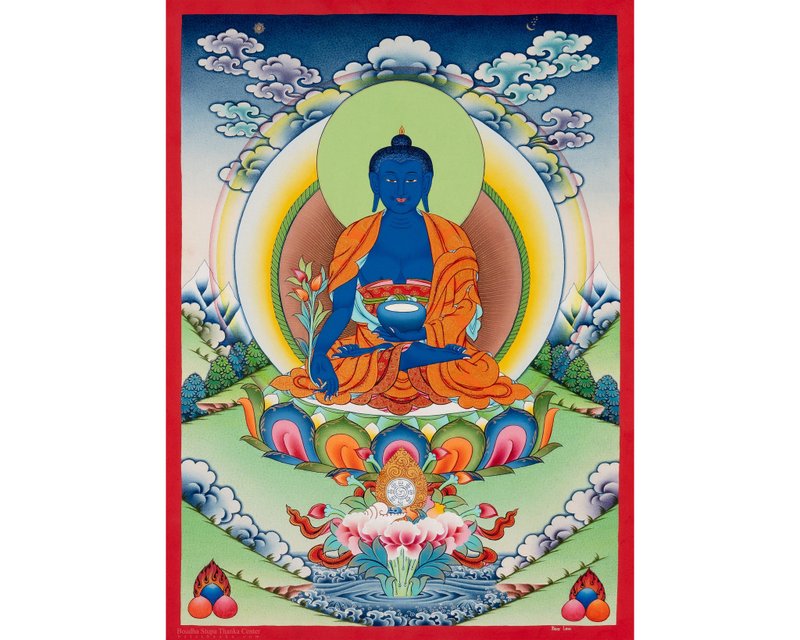 古董医药师佛唐卡  古代疗法 - 摆饰 - 其他材质 多色