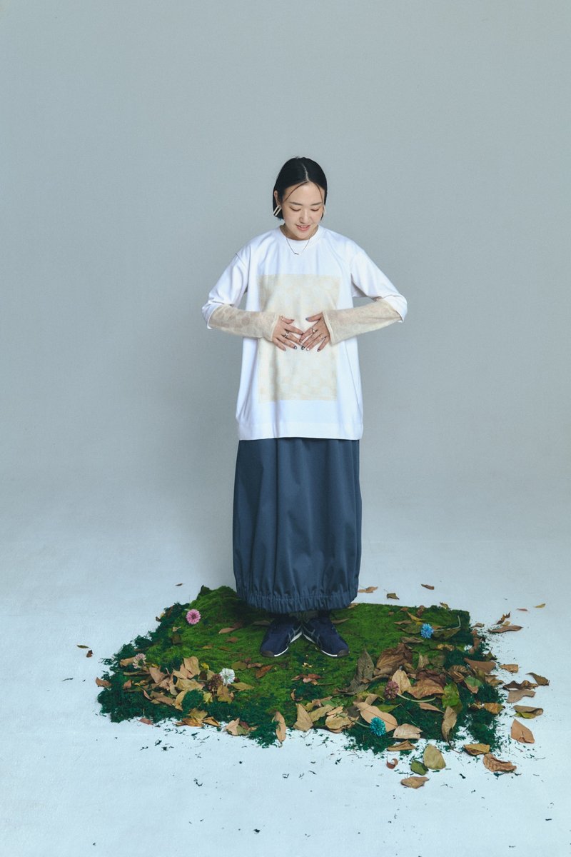 假两件异材质拼接t-shirt - 女装 T 恤 - 其他材质 白色