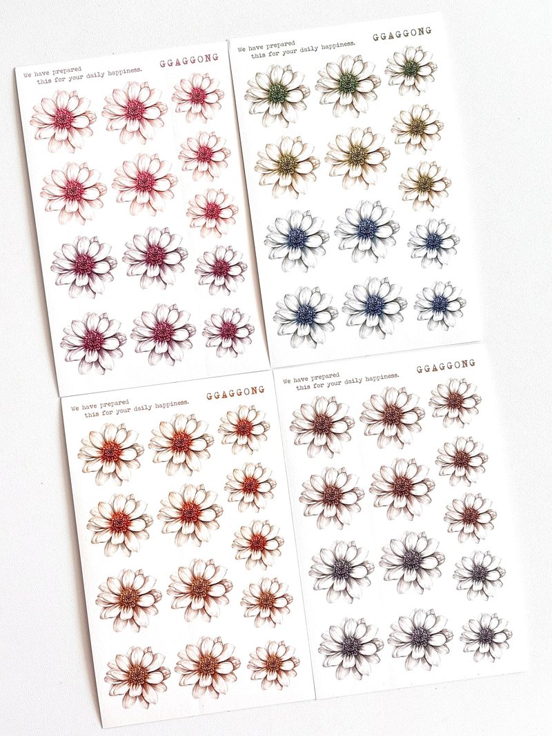 冬日雏菊贴纸 - 贴纸 - 纸 