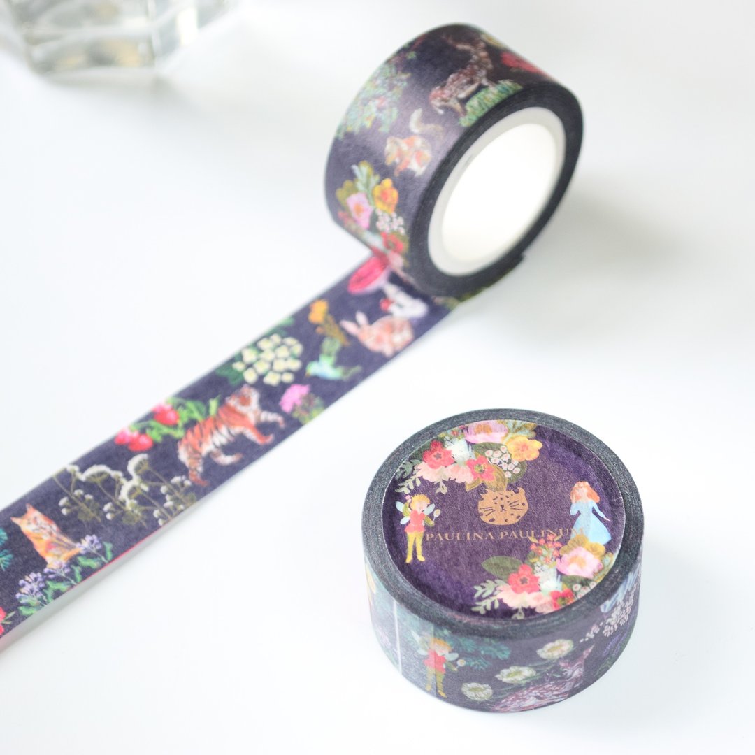 童话系列 - 拇指姑娘 纸胶带 1.5cm/10m - 纸胶带 - 纸 多色