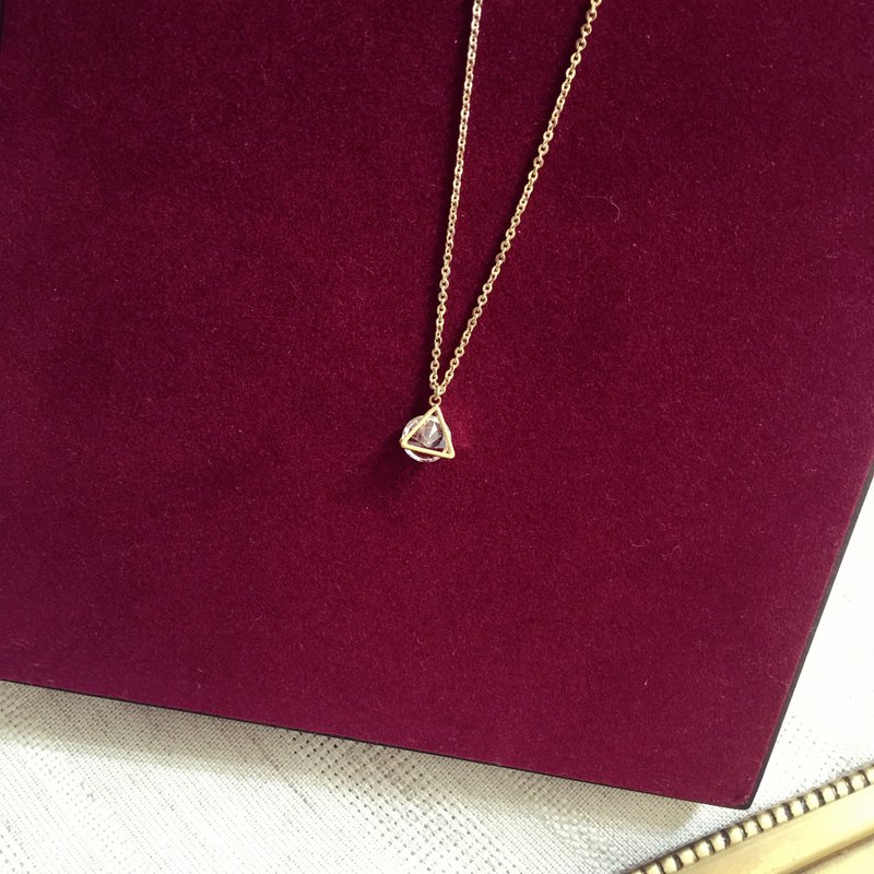 三角锆石项链 - 项链 - 其他金属 透明