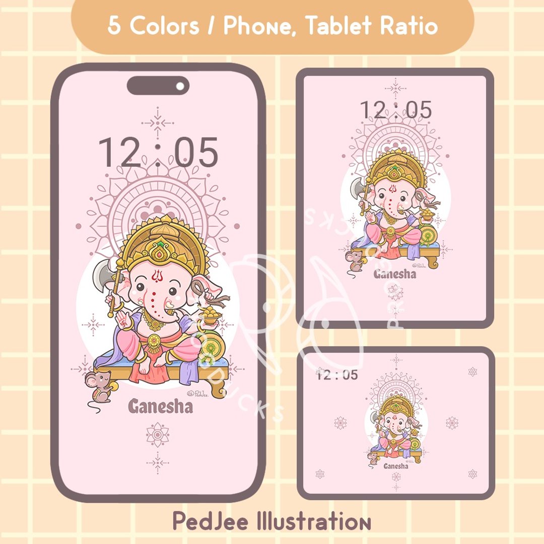 适用于手机和平板电脑的 Ganesha 壁纸 - 电脑手机桌布/贴图/App 图示 - 其他材质 
