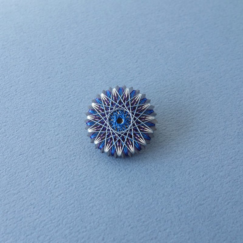 日本丝绸胸针 | 蓝色 | 绢线制 | 包邮 - 胸针 - 丝．绢 蓝色