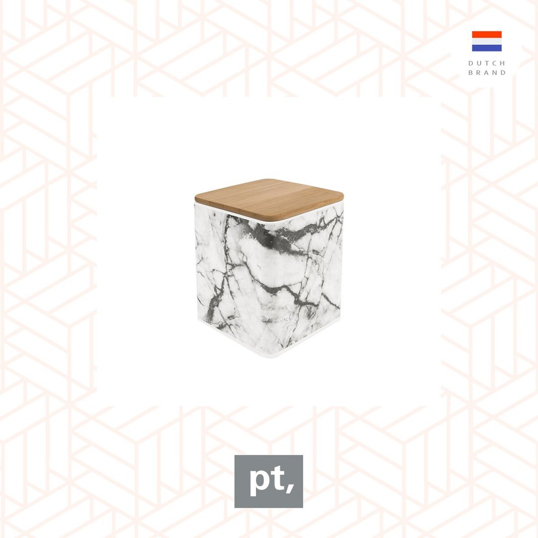 荷兰pt, Storage box Marble small tin white仿云石纹锡铁储物罐 - 画框/相框 - 其他金属 白色
