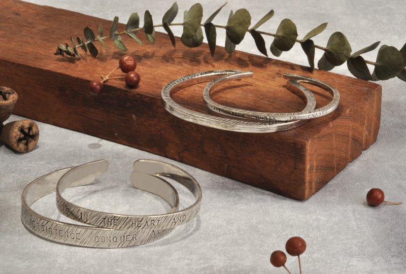 【纯银-手作手环】文化币可 / 台北金工 / 圣诞礼物首选 - 金工/饰品 - 纯银 