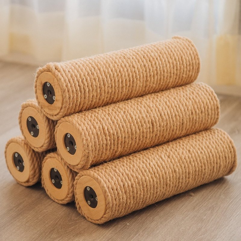 【A902】麻绳圆柱 x 6 - 玩具 - 木头 金色