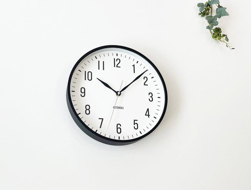 KATOMOKU plywood clock 19 黑色 (km-111BK) 挂钟 日本制造 - 时钟/闹钟 - 木头 黑色