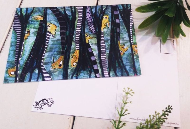 PuChi/明信片/森林的树精灵 - 卡片/明信片 - 纸 绿色