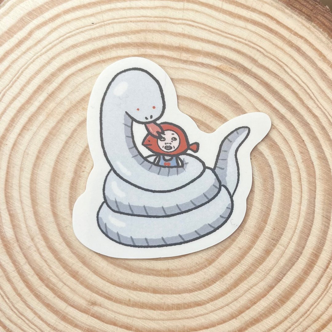 蛇与人鱼的贴纸 - 贴纸 - 纸 白色