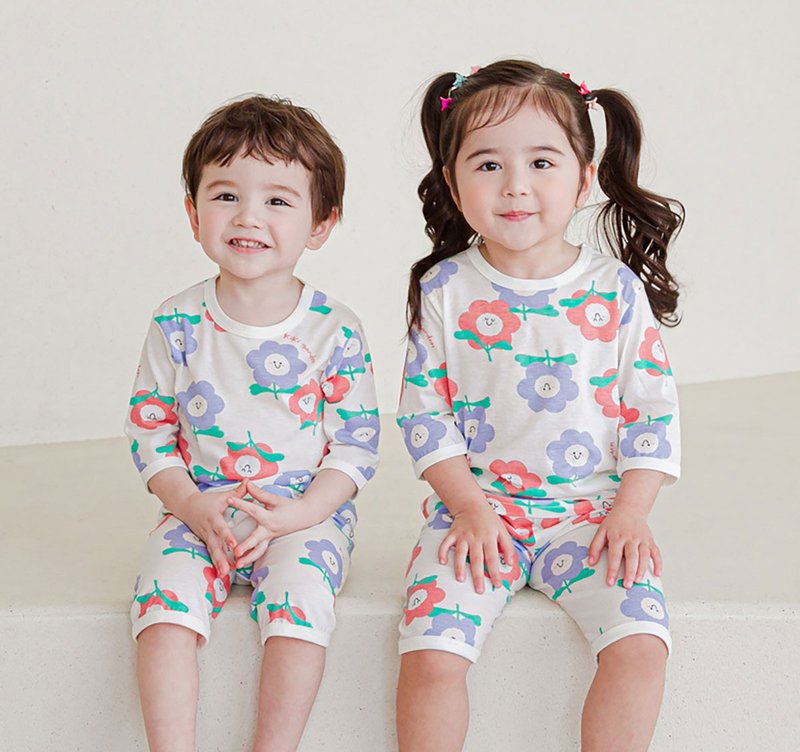 紫粉欢乐花园-植纤衣七分袖韩国童装-K50907 - 童装上衣 - 棉．麻 红色