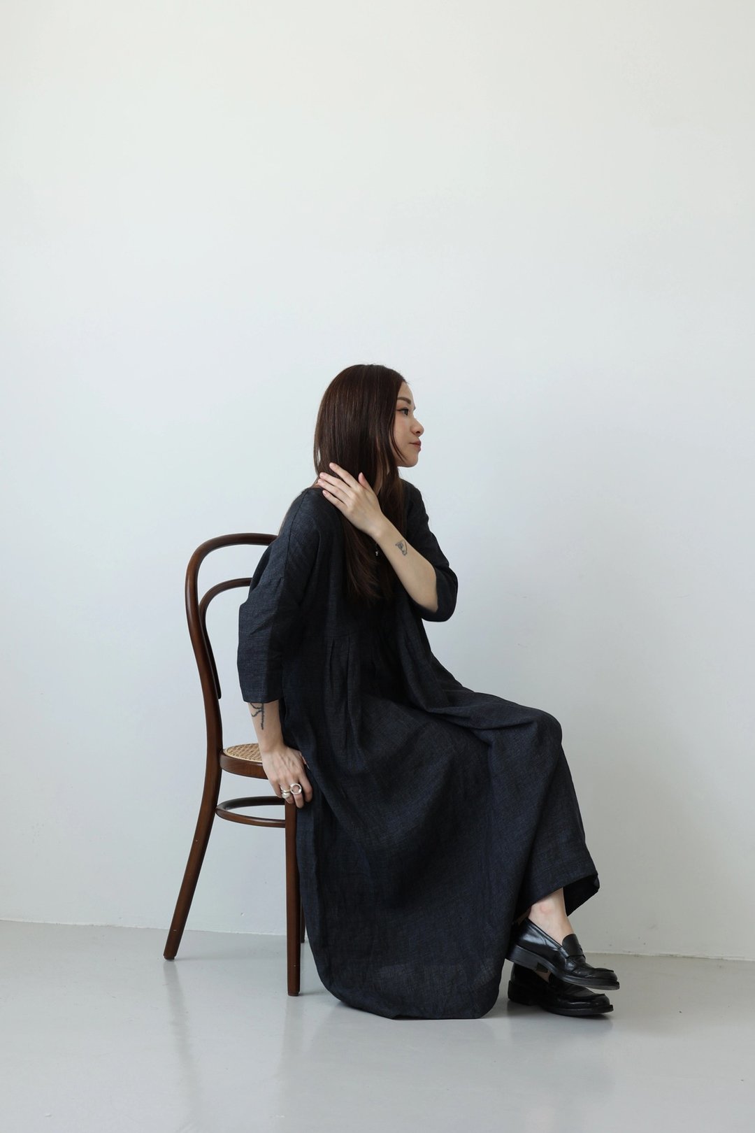 3rd三天堂尼泊尔进口麻料色织连衣裙 Napal linen dress - 洋装/连衣裙 - 棉 