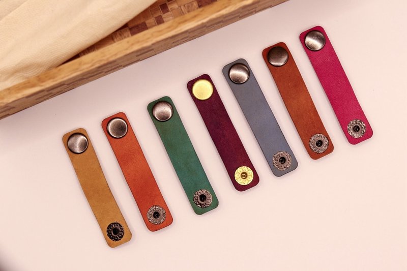 皮革卷线器 一组三个 - 其他 - 真皮 咖啡色