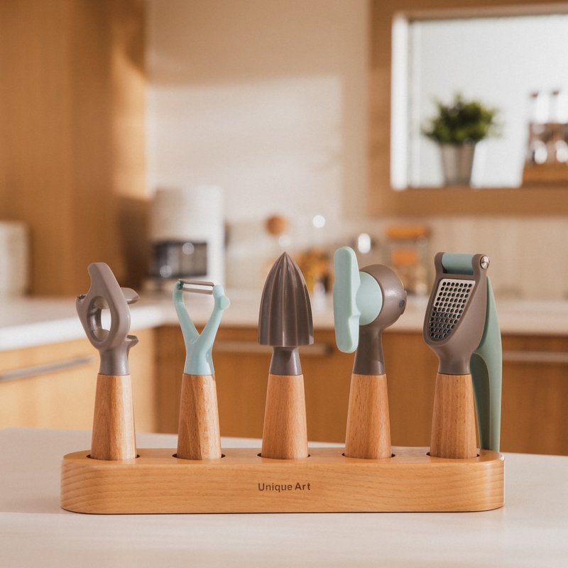 EASY KITCHEN 北欧风木柄餐厨工具6件组 - 厨房用具 - 木头 多色