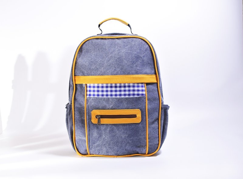 水洗帆布多口袋后背包 可定制 - 后背包/双肩包 - 棉．麻 