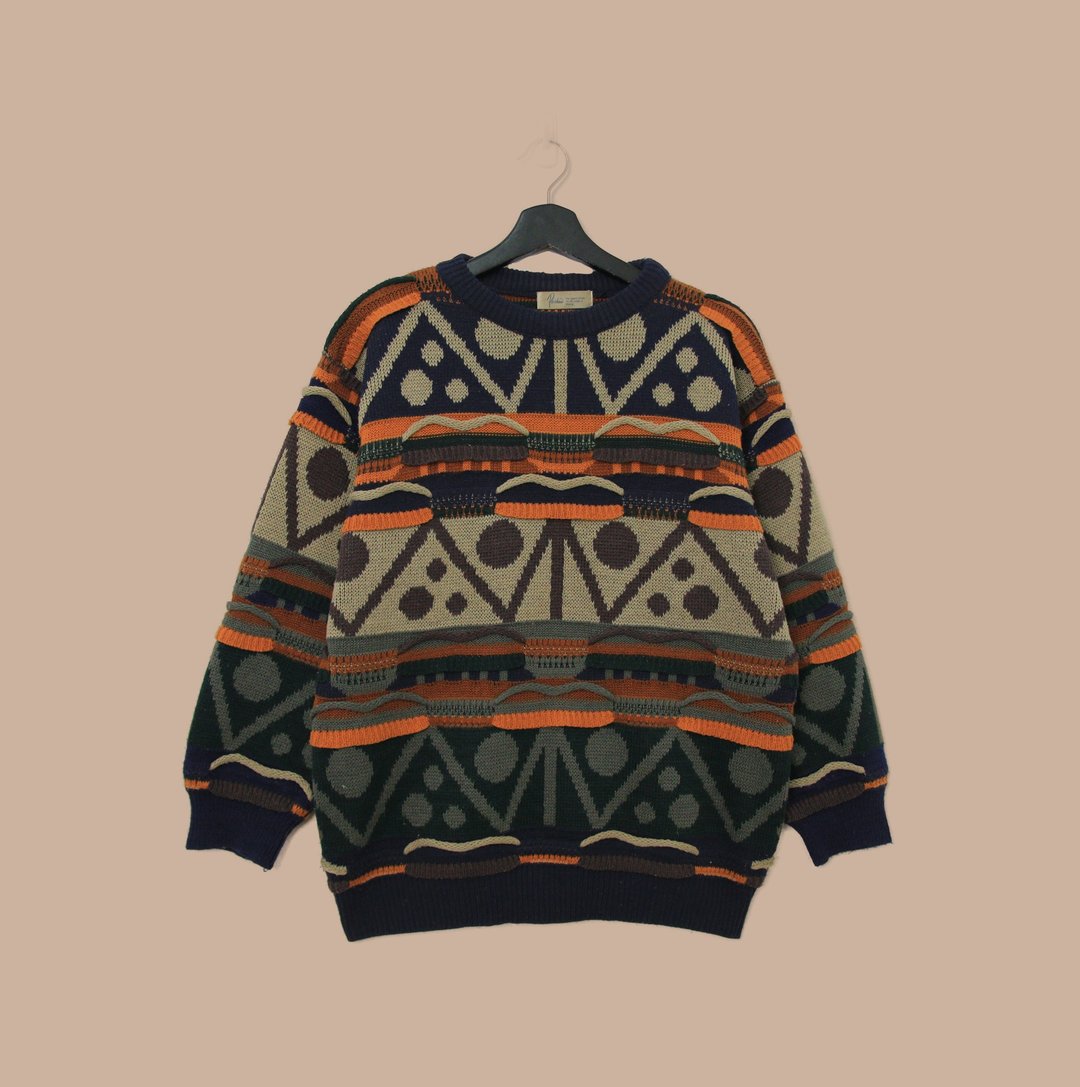 Back to Green-复古毛衣s-01半立体 沙漠色系 vintage sweater - 女装针织衫/毛衣 - 聚酯纤维 