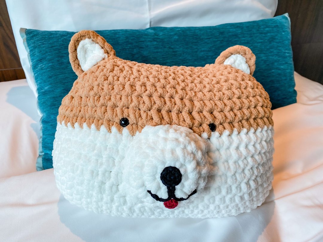 独家设计 | 手工钩织柴犬君Cushion - 枕头/抱枕 - 其他材质 