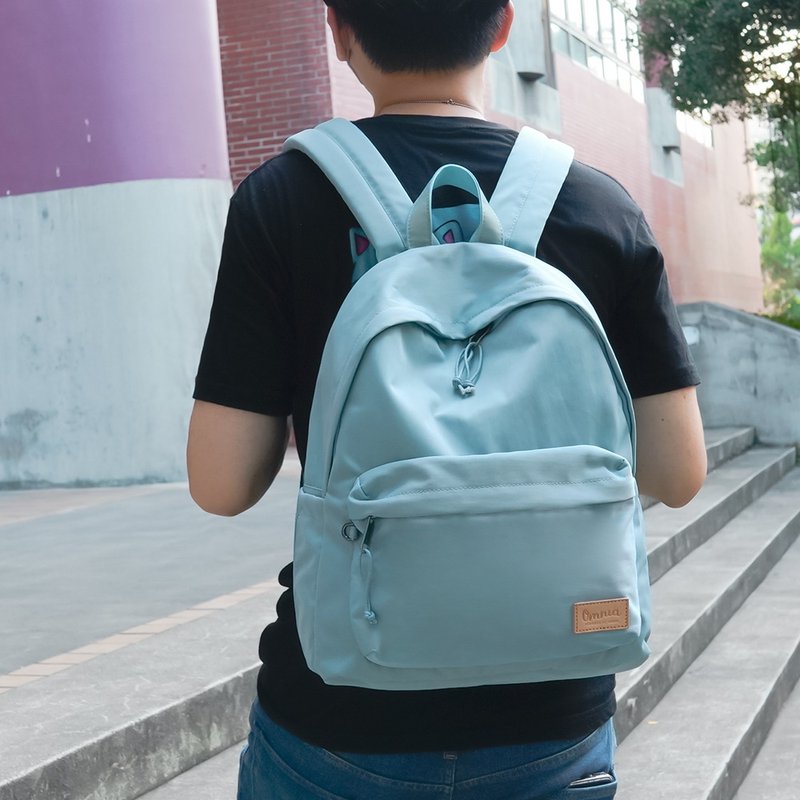 【买就送钥匙圈】聪明收纳率性尼龙笔电后背包(浅蓝) - 后背包/双肩包 - 尼龙 