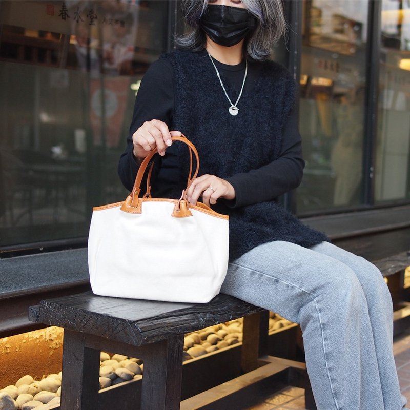 都会休闲 仓敷帆布X 牛皮手拿/提包 Made in Japan by Baggy Port - 手提包/手提袋 - 防水材质 