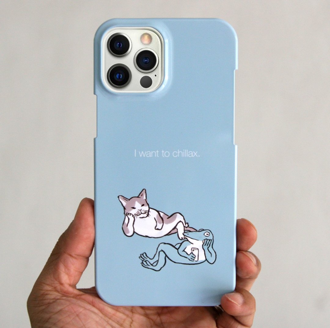 Let's take a leisurely smartphone case Blue Gray - 手机壳/手机套 - 塑料 蓝色
