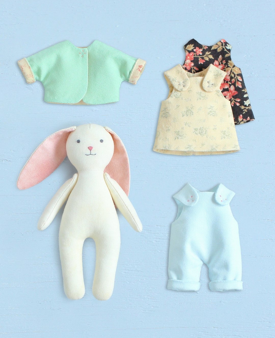 PDF Mini Bunny Doll with Set of Clothes Sewing Pattern - 手工艺教程/工具书 - 其他材质 