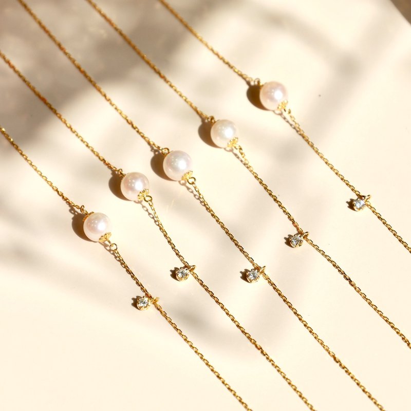 Akoya 英文字母 18K金钻石手链 - 手链/手环 - 珍珠 