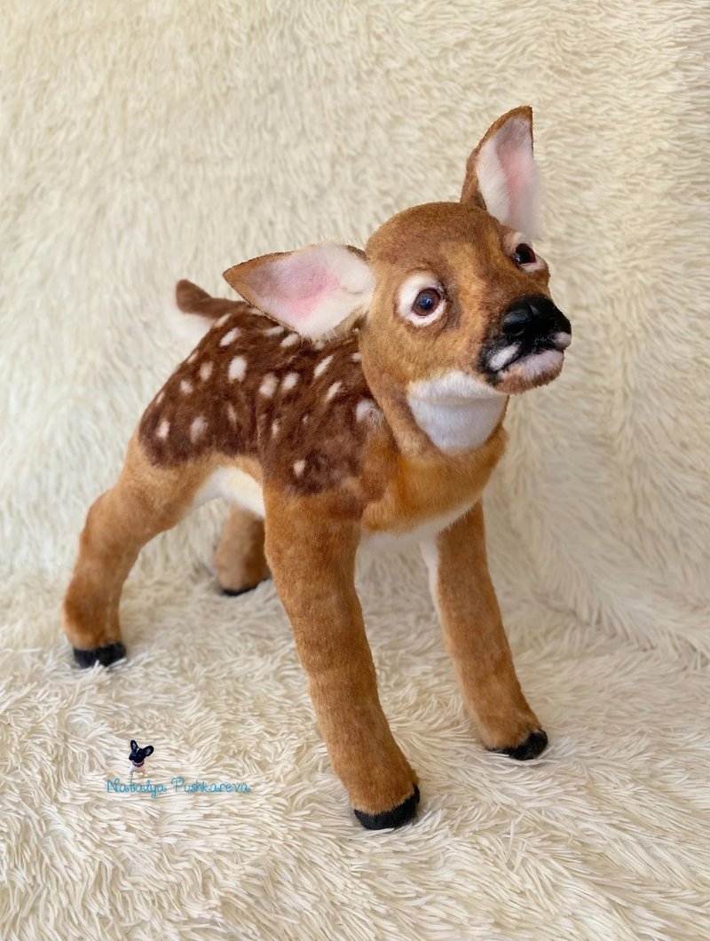 小鹿现实玩具艺术娃娃 - 玩偶/公仔 - 其他材质 咖啡色