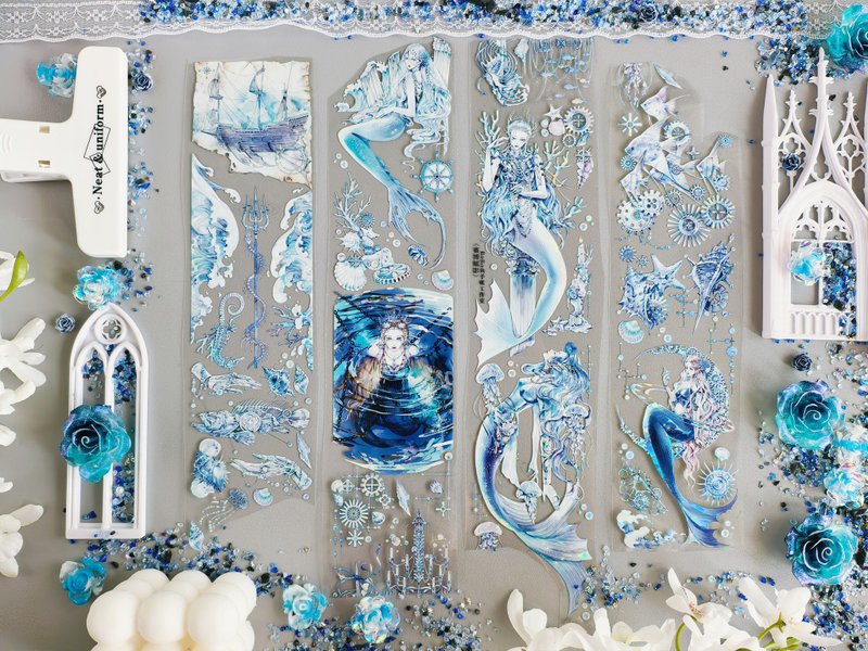 赛博鳐影 PET 纸胶带 贝壳光 5米卷 - 纸胶带 - 其他材质 蓝色