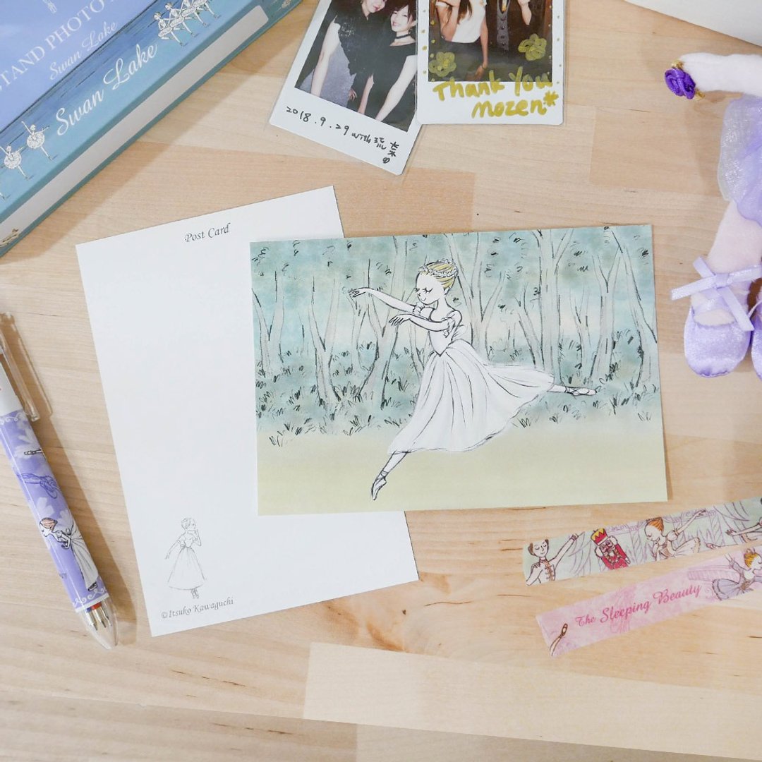 伊之珂芭蕾 | 仙女 明信片 - 卡片/明信片 - 纸 绿色
