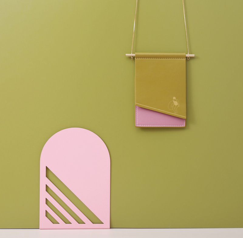 NoMatch不合原创设计绿粉游泳复古时髦撞色毛衣链配饰mini小卡包 - 证件套/卡套 - 人造皮革 绿色