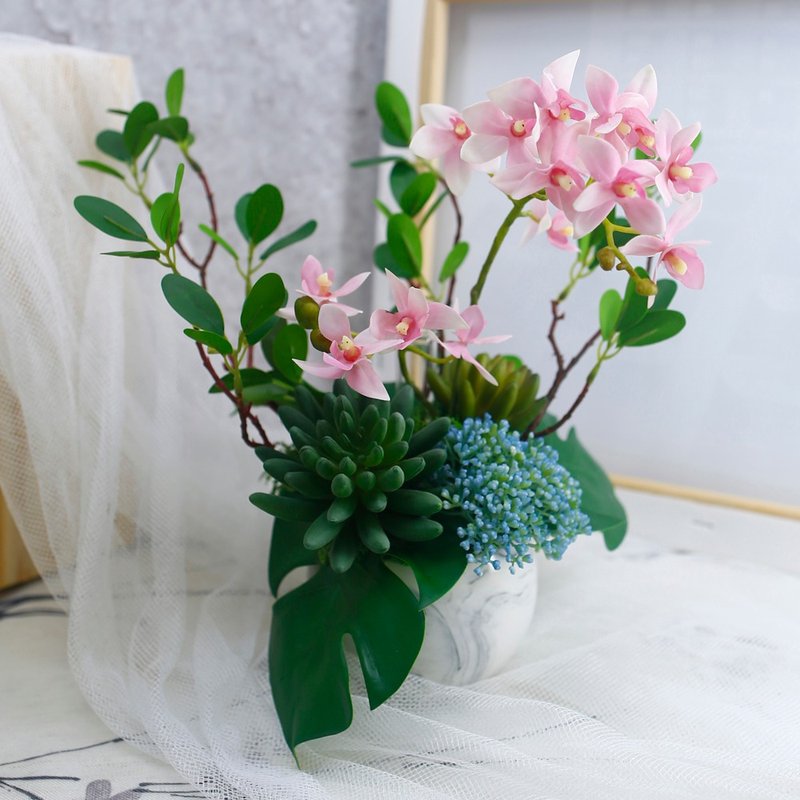 粉迷你蝴蝶兰香氛花艺/拟真花/香氛/花礼/送花/布置/人造花 - 植栽/盆栽 - 其他材质 